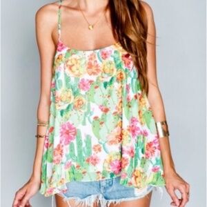 Show Me Your MuMu Carson Top Cactus Cooler‎ Print Boho Festival Tank Size L